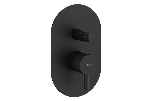 Baterie Ravak Espirit ES 061.00 podomítková 2-cestná, s tělesem, černá mat, X070284 Baterie Ravak Espirit ES 061.00 podomítková 2-cestná, s tělesem, černá mat, X070284