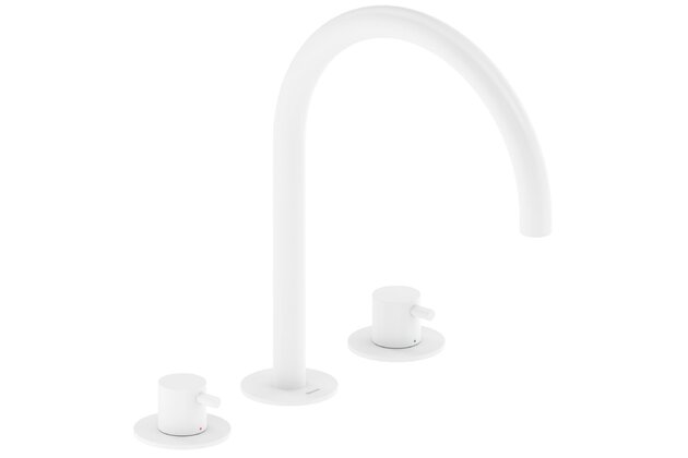 Baterie Ravak Espirit ES 018.00 umyvadlová, stojánková 3-otvorová 270 mm, bez výpusti, bílá mat, X070238 Baterie Ravak Espirit ES 018.00 umyvadlová, stojánková 3-otvorová 270 mm, bez výpusti, bílá mat, X070238