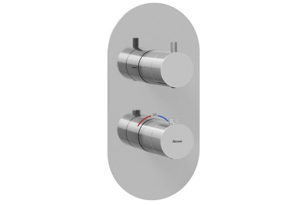 Baterie Ravak Espirit ES 063.00 podomítková, termostatická 2-cestná, bez tělesa, chrom, X070206 Baterie Ravak Espirit ES 063.00 podomítková, termostatická 2-cestná, bez tělesa, chrom, X070206