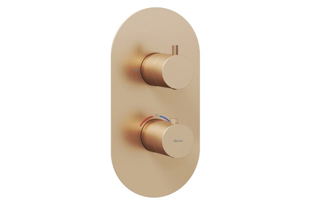 Baterie Ravak Espirit ES 063.00 podomítková, termostatická 2-cestná, bez tělesa, růžové zlato, X070360 Baterie Ravak Espirit ES 063.00 podomítková, termostatická 2-cestná, bez tělesa, růžové zlato, X070360