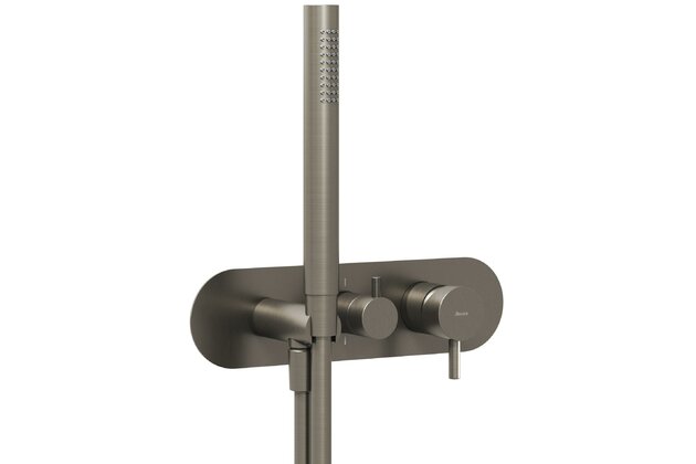 Baterie Ravak Espirit ES 065.00 RB D podomítková 2-cestná, bez tělesa, se sprchovým setem, grafit, X070324 Baterie Ravak Espirit ES 065.00 RB D podomítková 2-cestná, bez tělesa, se sprchovým setem, grafit, X070324