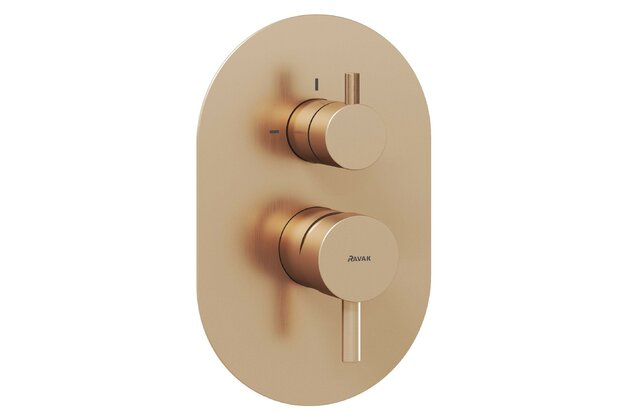 Baterie Ravak Espirit ES 065.00 RB E podomítková 2-cestná, bez tělesa, růžové zlato, X070362 Baterie Ravak Espirit ES 065.00 RB E podomítková 2-cestná, bez tělesa, růžové zlato, X070362