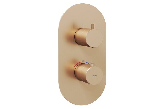 Baterie Ravak Espirit ES 067.00 podomítková, termostatická 3-cestná, bez tělesa, růžové zlato, X070363