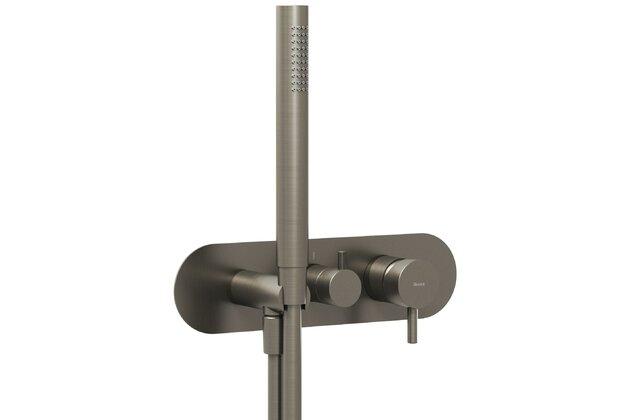 Baterie Ravak Espirit ES 068.00 RB D podomítková 3-cestná, bez tělesa, se sprchovým setem, grafit, X070319