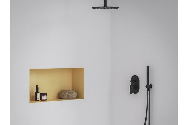 Baterie Ravak Eleganta EL 061.00 podomítková 2-cestná, s tělesem, černá mat, X070298 Baterie Ravak Eleganta EL 061.00 podomítková 2-cestná, s tělesem, černá mat, X070298