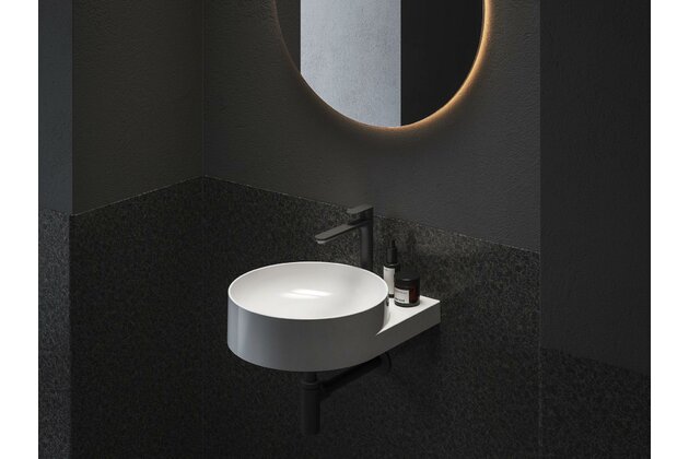 Baterie Ravak Eleganta EL014.00 umyvadlová, stojánková 220 mm s funkcí BeCool, bez výpusti, grafit, X070417