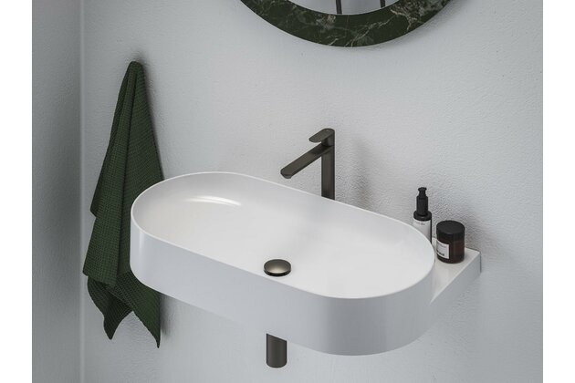 Baterie Ravak Eleganta EL014.00 umyvadlová, stojánková 220 mm s funkcí BeCool, bez výpusti, černá mat, X070416