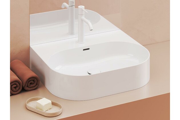 Umyvadlo Ravak Ceramic Slim Wall O 55 na desku tenkostěnné, s otvorem pro baterii, s přepadem, bílá, XJX01155004 Umyvadlo Ravak Ceramic Slim Wall O 55 na desku tenkostěnné, s otvorem pro baterii, s přepadem, bílá, XJX01155004