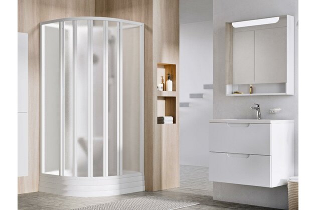 Sprchový box Ravak Supernova ASBKP6 90x90 šestidílný čtvrtkruhový, bílá/frape, 80677112ZG Sprchový box Ravak Supernova ASBKP6 90x90 šestidílný čtvrtkruhový, bílá/frape, 80677112ZG