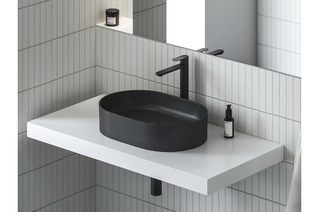 Baterie Ravak Chrome II umyvadlová, stojánková 300 mm s funkcí BeCool, bez výpusti, černá, X070461 Baterie Ravak Chrome II umyvadlová, stojánková 300 mm s funkcí BeCool, bez výpusti, černá, X070461