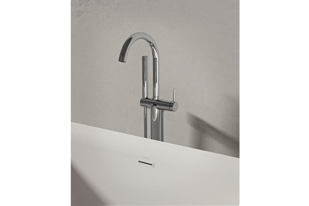 Baterie do podlahy Ravak Freedom vanová do podlahy, bez tělesa, se sprchovým setem, chrom, X070436