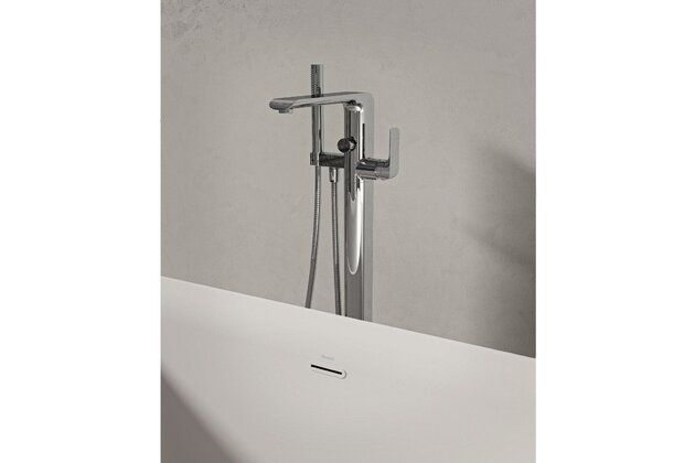 Baterie Ravak Flat vanová do podlahy, bez tělesa, se sprchovým setem, chrom, X070440 Baterie Ravak Flat vanová do podlahy, bez tělesa, se sprchovým setem, chrom, X070440