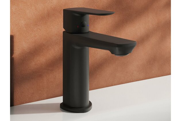 Baterie Ravak Life umyvadlová, stojánková 160 mm, bez výpusti, černá, X070476