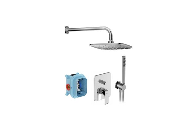 Sprchová souprava Ravak Flat podomítková sedmidílná, chrom, X07S070 Sprchová souprava Ravak Flat podomítková sedmidílná, chrom, X07S070