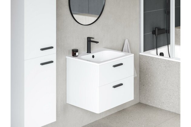 Skříňka pod umyvadlo Ravak SD Chrome II 70, bílá madla, černá, X000001745