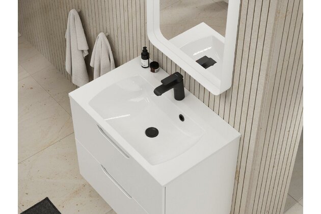 Umyvadlo Ravak Classic Slim 80 nábytkové, s otvorem pro baterii, s přepadem, bílá, XJX01180001