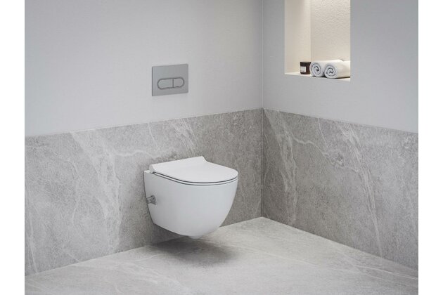 WC Ravak Uni Chrome RimOff s bidetovou tryskou závěsné, bílá, X01912 WC Ravak Uni Chrome RimOff s bidetovou tryskou závěsné, bílá, X01912