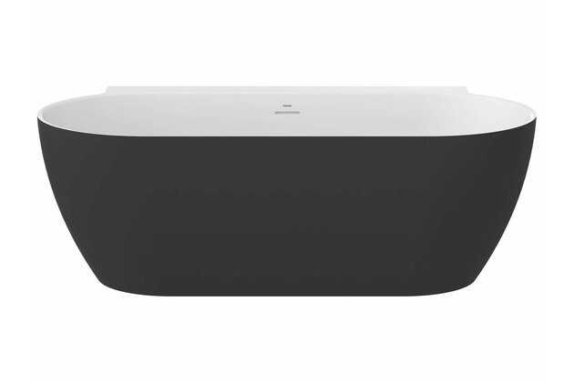 Vana Ravak Freedom Wall II Tec 170x87 oválná akrylátová volně stojící, černá/bílá, krytka odtoku černá, CC71700000