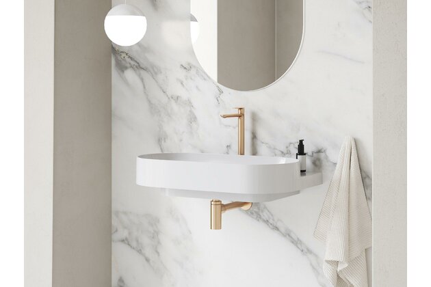 Umyvadlo Ravak Yard 80 tenkostěnné na konzoli, s otvorem pro baterii, bez přepadu, bílá mat, XJX0E280001 Umyvadlo Ravak Yard 80 tenkostěnné na konzoli, s otvorem pro baterii, bez přepadu, bílá mat, XJX0E280001