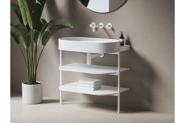 Umyvadlo Ravak Yard 80 tenkostěnné na konzoli, bez otvoru pro baterii, bez přepadu, bílá mat, XJX0E080000 Umyvadlo Ravak Yard 80 tenkostěnné na konzoli, bez otvoru pro baterii, bez přepadu, bílá mat, XJX0E080000