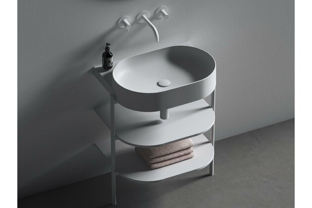 Umyvadlo Ravak Yard 60 tenkostěnné na konzoli, bez otvoru pro baterii, bez přepadu, bílá mat, XJX0E060000 Umyvadlo Ravak Yard 60 tenkostěnné na konzoli, bez otvoru pro baterii, bez přepadu, bílá mat, XJX0E060000