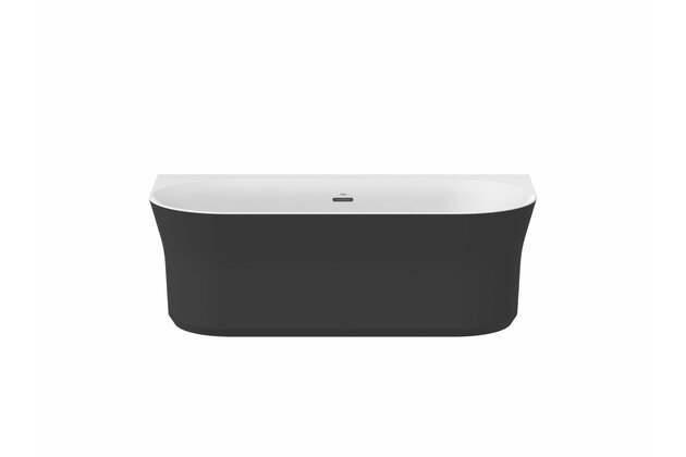 Vana Ravak Ypsilon Wall 178x86 oválná akrylátová volně stojící, černá/bílá, krytka odtoku černá, XC00100057 Vana Ravak Ypsilon Wall 178x86 oválná akrylátová volně stojící, černá/bílá, krytka odtoku černá, XC00100057