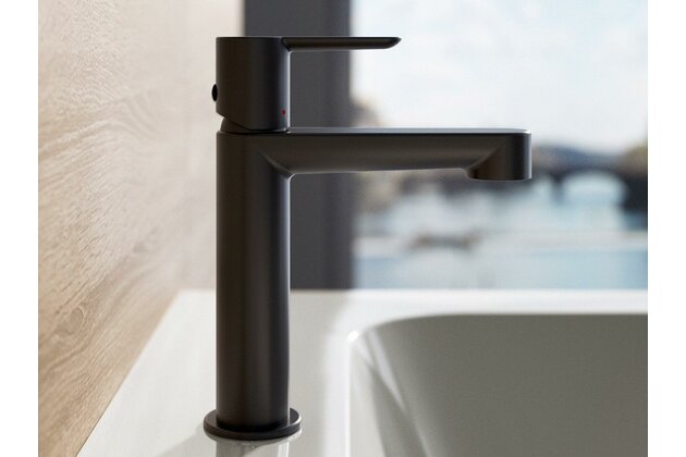 Baterie Ravak Puri umyvadlová, stojánková 190 mm, bez výpusti, černá, X070505 Baterie Ravak Puri umyvadlová, stojánková 190 mm, bez výpusti, černá, X070505