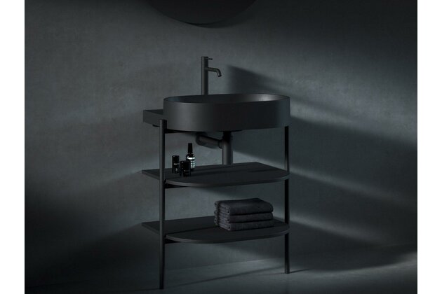 Konstrukce pod umyvadlo Ravak Yard Policový nábytek Yard 60 s policemi, černá mat, D80000D005