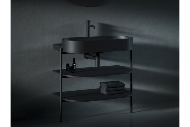 Konstrukce pod umyvadlo Ravak Yard Policový nábytek Yard 80 s policemi, černá mat, D80000D006