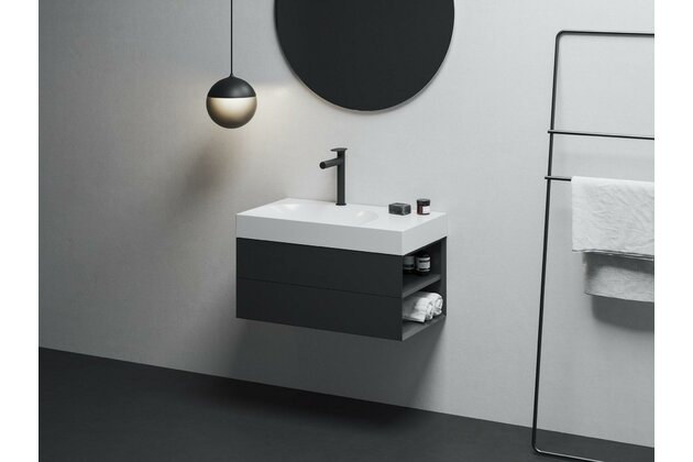 Skříňka pod umyvadlo Ravak SD Lite 80, černá mat, pravá, X000001886 Skříňka pod umyvadlo Ravak SD Lite 80, černá mat, pravá, X000001886
