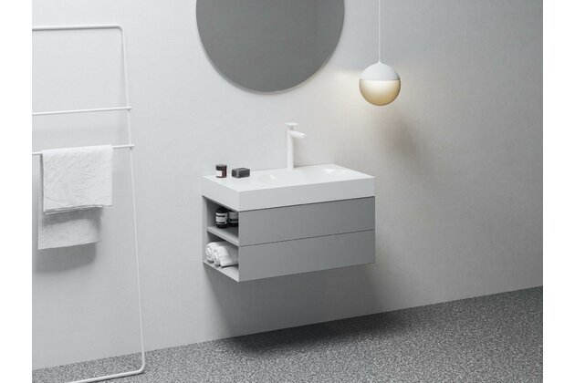 Skříňka pod umyvadlo Ravak SD Lite 80, smoke grey, levá, X000001877 Skříňka pod umyvadlo Ravak SD Lite 80, smoke grey, levá, X000001877