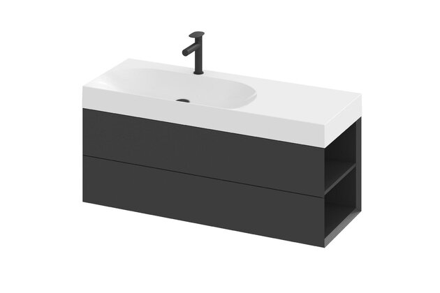 Skříňka pod umyvadlo Ravak SD Lite 120, černá mat, pravá, X000001892 Skříňka pod umyvadlo Ravak SD Lite 120, černá mat, pravá, X000001892