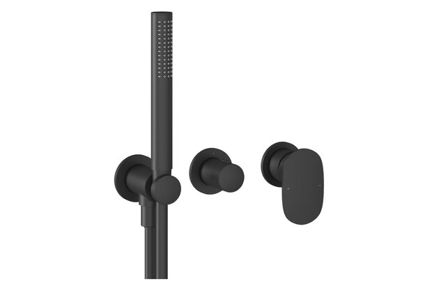 Baterie Ravak Spring SG 065.00 SET podomítková, celotělová, 2cestná, se sprchovým setem, černá mat, X070553 Baterie Ravak Spring SG 065.00 SET podomítková, celotělová, 2cestná, se sprchovým setem, černá mat, X070553