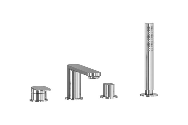 Baterie Ravak Chrome II vanová stojánková, čtyřotvorová, se sprchovým setem, chrom, X070587 Baterie Ravak Chrome II vanová stojánková, čtyřotvorová, se sprchovým setem, chrom, X070587
