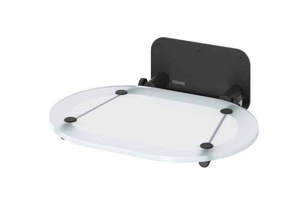 Sprchové sedátko Ravak Chrome oválné, černé/průsvitně bílé, B8F0000065
