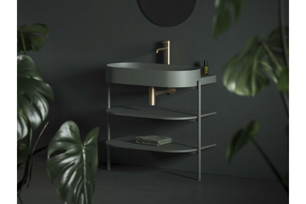 Umyvadlo Ravak Yard 60 keramické tenkostěnné, na konzoli nebo konstrukci Yard, s otvorem pro baterii, grey green, XJX08260000 Umyvadlo Ravak Yard 60 keramické tenkostěnné, na konzoli nebo konstrukci Yard, s otvorem pro baterii, grey green, XJX08260000