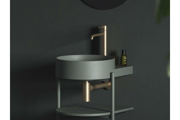 Umyvadlo Ravak Yard 40 keramické tenkostěnné, na konzoli nebo konstrukci Yard, s otvorem pro baterii, grey green, XJX08240000 Umyvadlo Ravak Yard 40 keramické tenkostěnné, na konzoli nebo konstrukci Yard, s otvorem pro baterii, grey green, XJX08240000