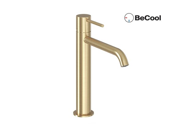 Baterie Ravak Espirit 250mm umyvadlová stojánková bez výpusti, s funkcí BeCool, gold brushed, X070618 Baterie Ravak Espirit 250mm umyvadlová stojánková bez výpusti, s funkcí BeCool, gold brushed, X070618