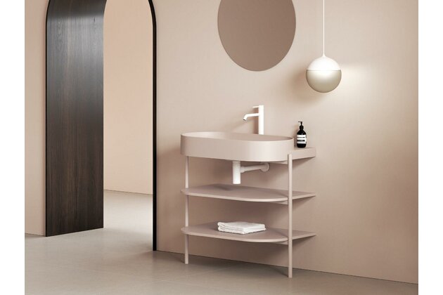 Umyvadlo Ravak Yard 80 keramické tenkostěnné, na konzoli nebo konstrukci Yard, s otvorem pro baterii, alabaster pink, XJX0G280000 Umyvadlo Ravak Yard 80 keramické tenkostěnné, na konzoli nebo konstrukci Yard, s otvorem pro baterii, alabaster pink, XJX0G280000