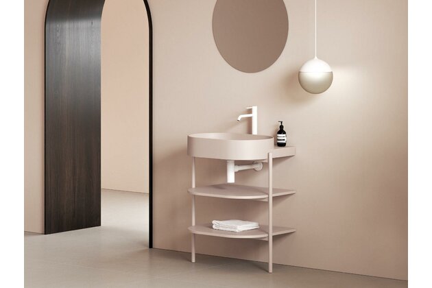 Umyvadlo Ravak Yard 60 keramické tenkostěnné, na konzoli nebo konstrukci Yard, s otvorem pro baterii, alabaster pink, XJX0G260000 Umyvadlo Ravak Yard 60 keramické tenkostěnné, na konzoli nebo konstrukci Yard, s otvorem pro baterii, alabaster pink, XJX0G260000