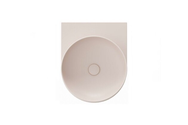 Umyvadlo Ravak Yard 40 keramické tenkostěnné, na konzoli nebo konstrukci Yard, bez otvoru, alabaster pink, XJX0G040000