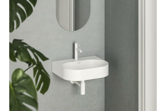 Umyvadlo Ravak Ceramic Slim Wall 55 O keramické na zeď, desku nebo skříňku tenkostěnné, bez přepadu, bílé, XJX01155008