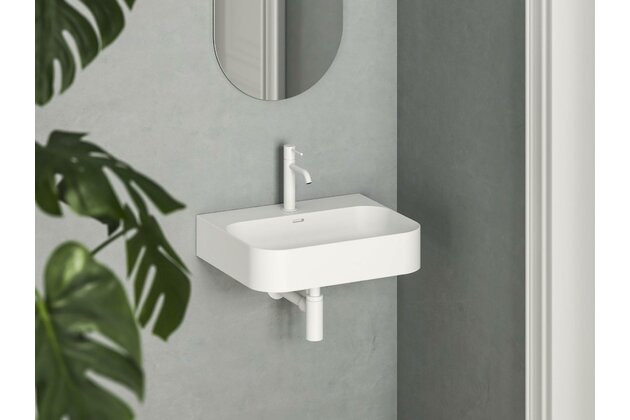 Umyvadlo Ravak Ceramic Slim Wall 55 R keramické na zeď, desku nebo skříňku tenkostěnné, bez přepadu, bílé mat, XJX0E155006 Umyvadlo Ravak Ceramic Slim Wall 55 R keramické na zeď, desku nebo skříňku tenkostěnné, bez přepadu, bílé mat, XJX0E155006