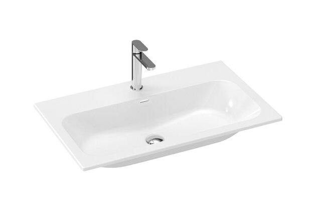 Umyvadlo Ravak Chrom Slim 80 keramické do skříňky, s přepadem, bílé, XJX01180002