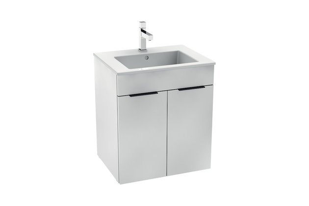 Cube skříňka 2dveře+umyv.55 bílá, úchytky antracit H4536111763001