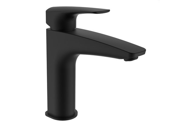 Laurin umyvadlová stojánková páková baterie s výtokem 130 mm, kartuše Eco+, průtok 5,7 l/min, bez automatické výpusti, PVD titan černý mat HF500704428000 Laurin umyvadlová stojánková páková baterie s výtokem 130 mm, kartuše Eco+, průtok 5,7 l/min, bez automatické výpusti, PVD titan černý mat HF500704428000