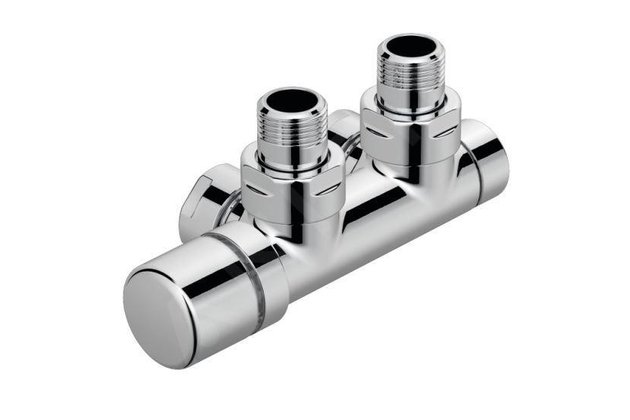 Set Q armatura rohová, rozteč 50 mm, s regulační hlavicí vlevo, chrom Z-839108 Set Q armatura rohová, rozteč 50 mm, s regulační hlavicí vlevo, chrom Z-839108