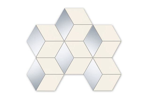 Mozaika Arté Senza white hex lesk 22x29