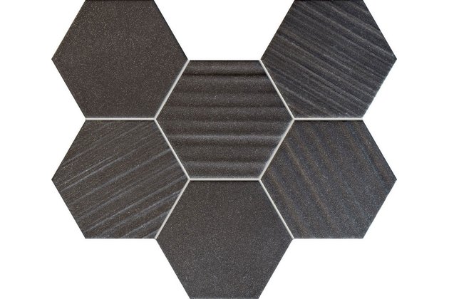 Mozaika Tubadzin Horizon hex black pololesk 22x29 Mozaika Tubadzin Horizon hex black pololesk 22x29