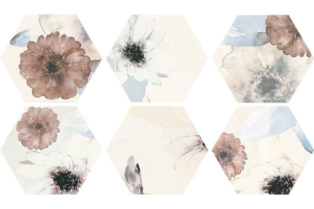 Dekor Tubadzin Mild Garden hex mat rektifikovaný 19x22